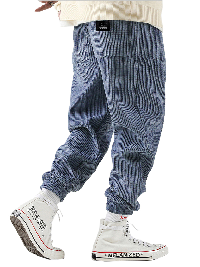 Herren Retro Freizeit Harem-Hosen Cord-Hosen Outdoor Bequeme Herren Lockere Jogging-Sporthosen-ZierMode