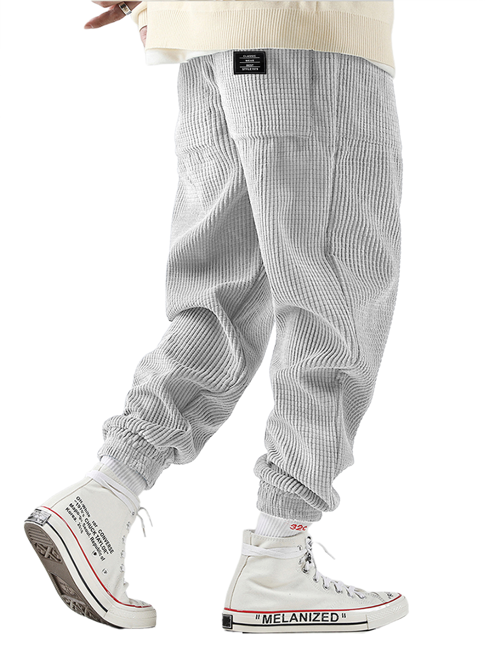 Herren Retro Freizeit Harem-Hosen Cord-Hosen Outdoor Bequeme Herren Lockere Jogging-Sporthosen-ZierMode