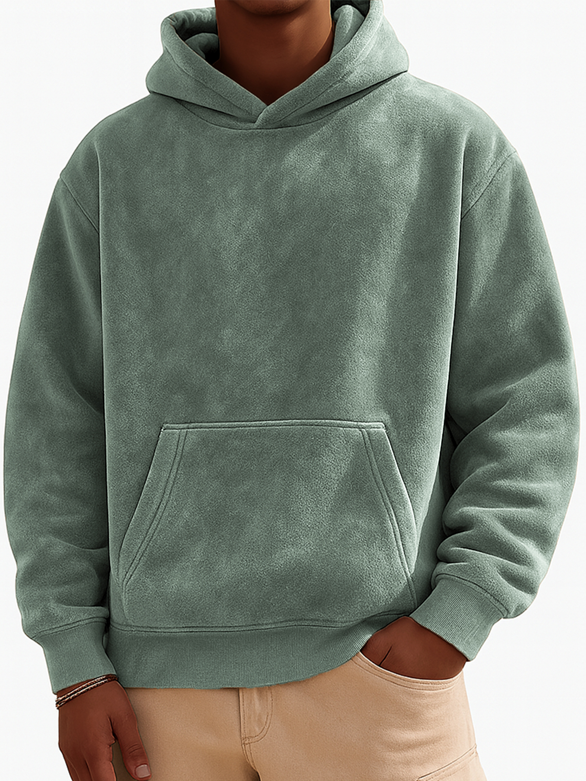 Herren Vintage Wildleder-ähnlicher Abgenutzter Stil Hoodie-deurabatt