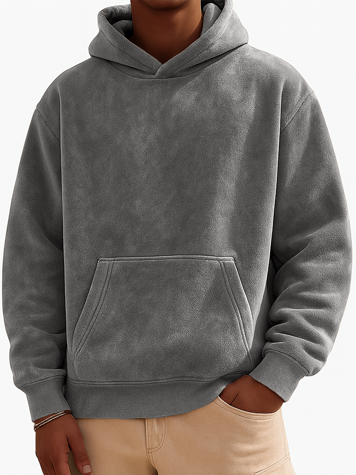 Herren Vintage Wildleder-ähnlicher Abgenutzter Stil Hoodie-deurabatt