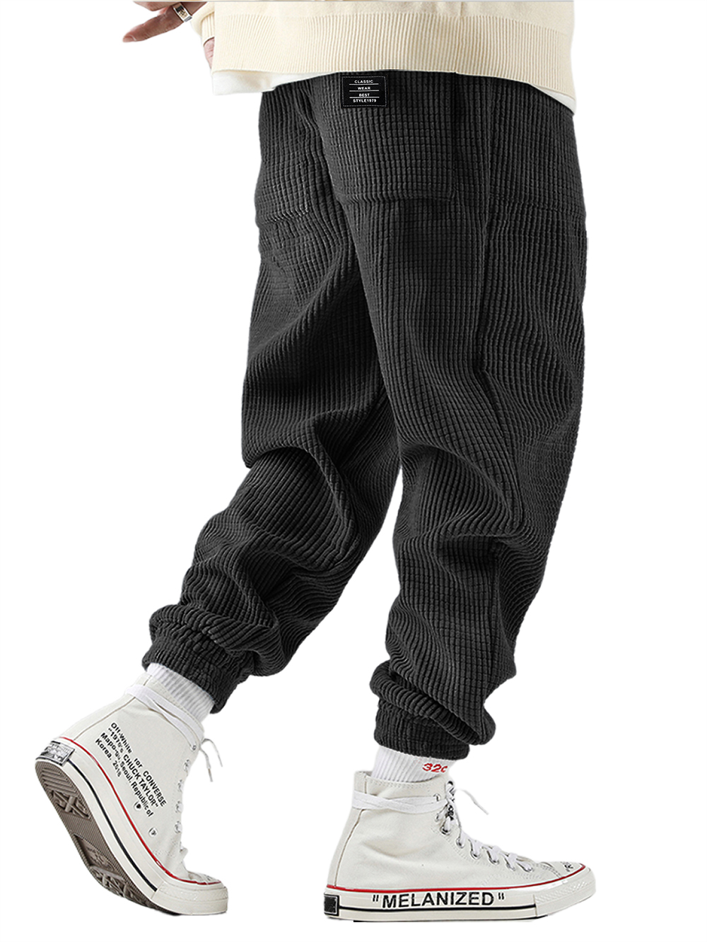 Herren Retro Freizeit Harem-Hosen Cord-Hosen Outdoor Bequeme Herren Lockere Jogging-Sporthosen-ZierMode