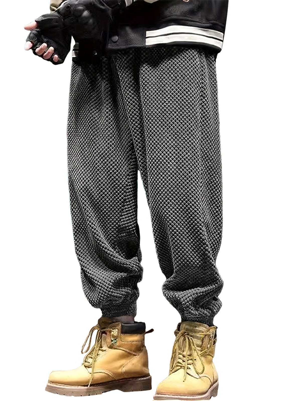 Herren Freizeit Einfache Bestickte Logo Corduroy Jogginghose-deurabatt