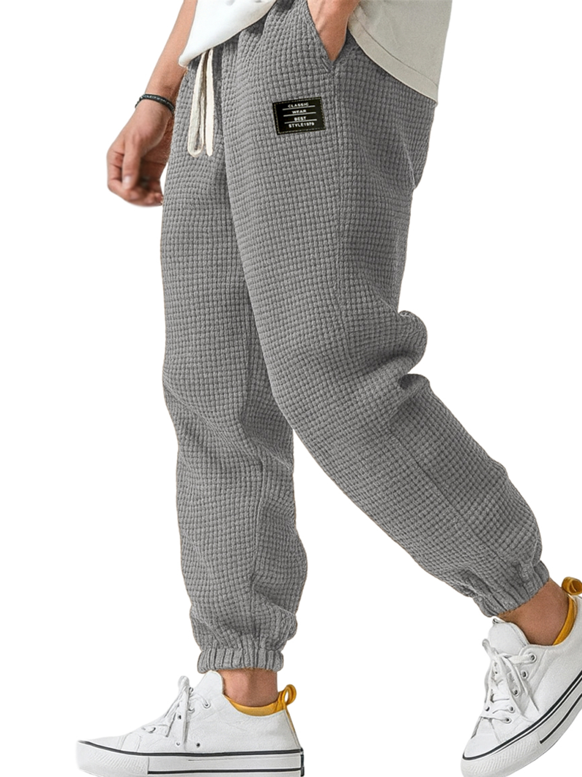 Herren-Freizeithose mit Waffelstruktur-deurabatt