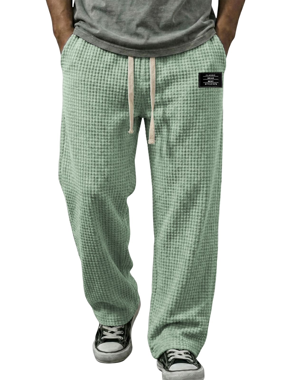 Cordhose mit Waffelmuster und Stickerei-deurabatt