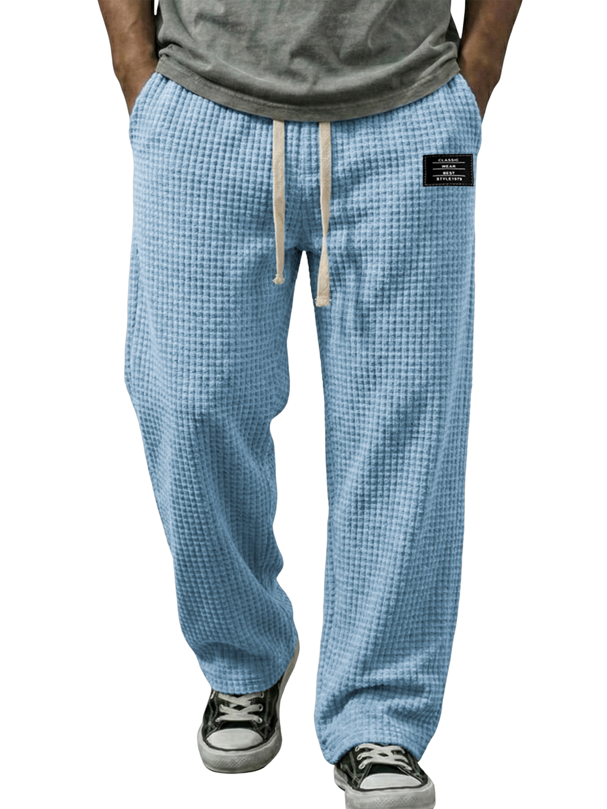 Cordhose mit Waffelmuster und Stickerei-deurabatt
