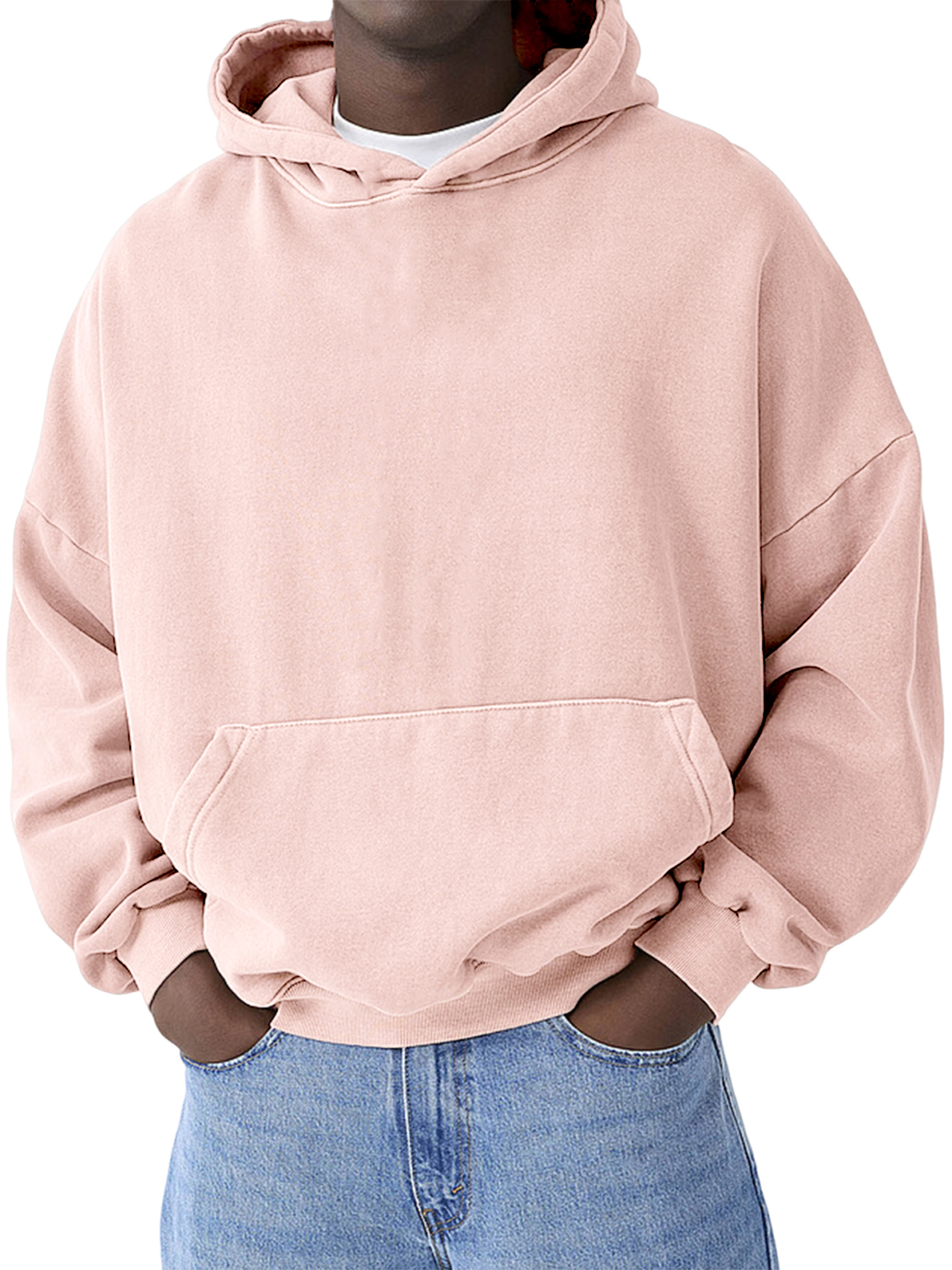Herren Schwergewicht Basic Freizeit Pullover Kapuzen-Sweatshirt-deurabatt