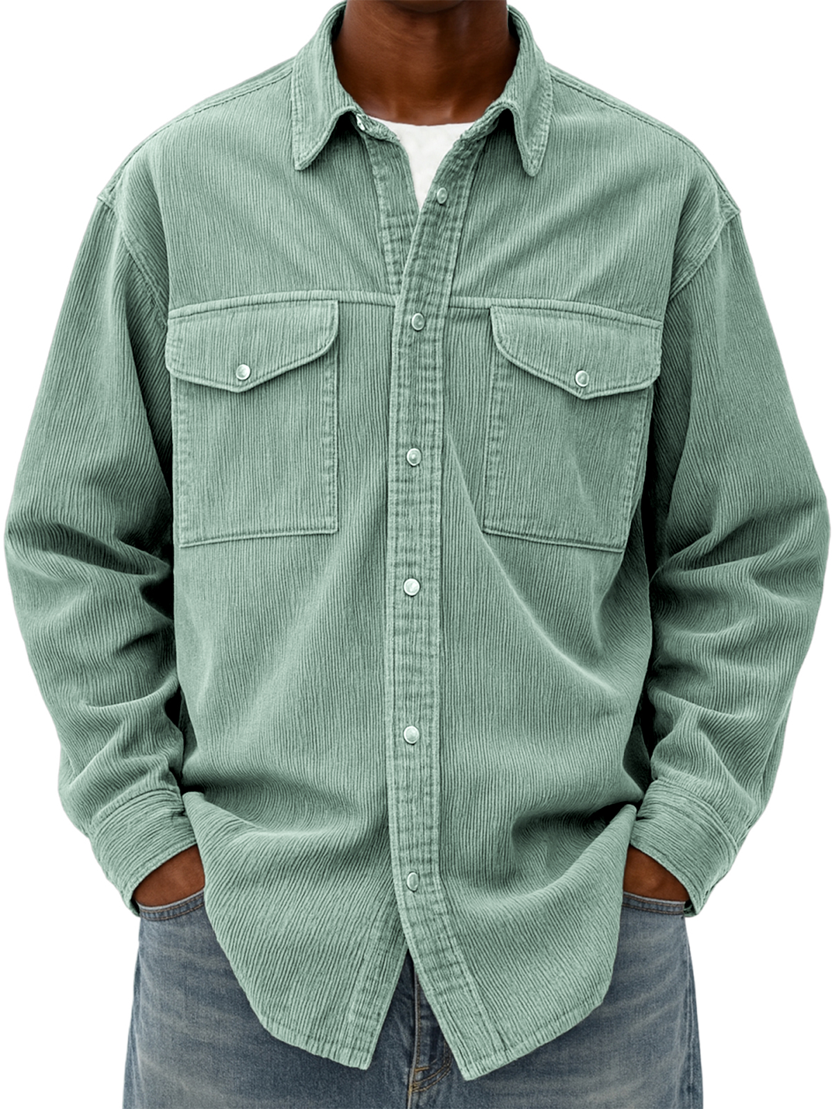 Cordhemd für Herren, Arbeitsjacke mit mehreren Taschen-deurabatt