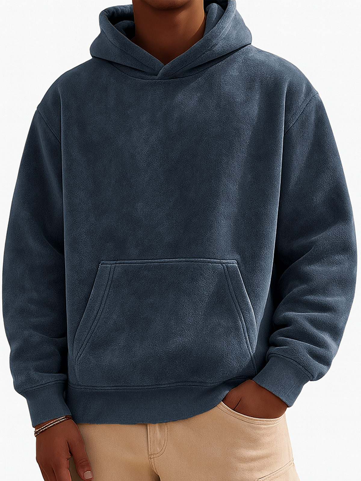 Herren Vintage Wildleder-ähnlicher Abgenutzter Stil Hoodie-deurabatt