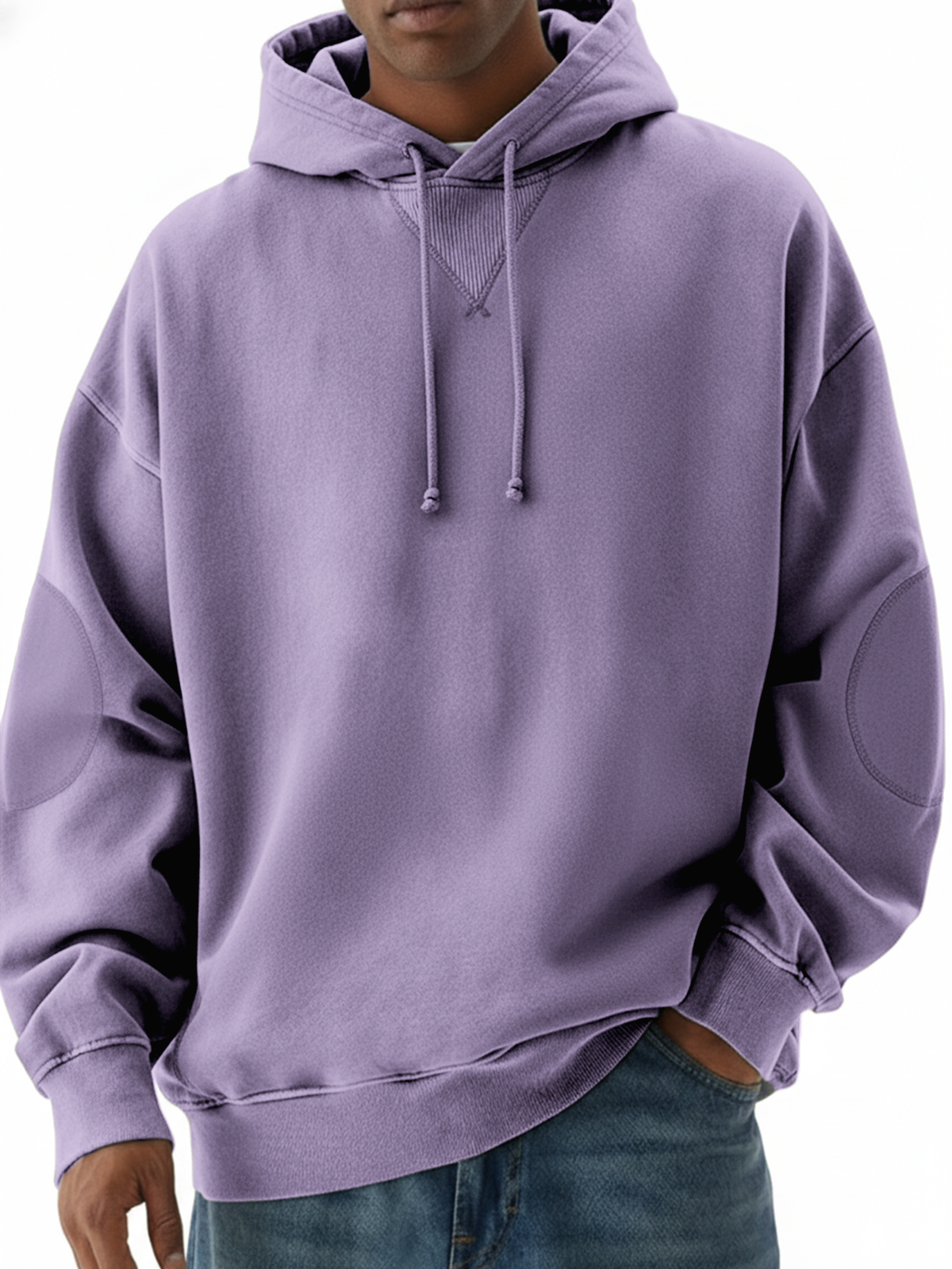 Herren Heavyweight Vintage Patchwork Design Pullover Hoodie-deurabatt