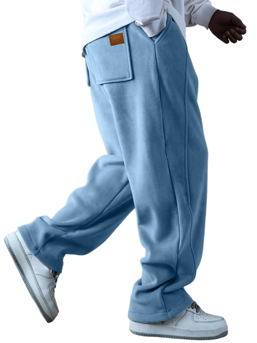 Herren Fleecegefütterte Verdickte Schlankmachende Mehrfachtaschenhose mit Kontrasthose-deurabatt