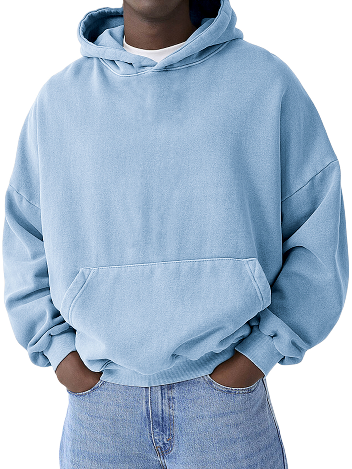 Herren Schwergewicht Basic Freizeit Pullover Kapuzen-Sweatshirt-deurabatt