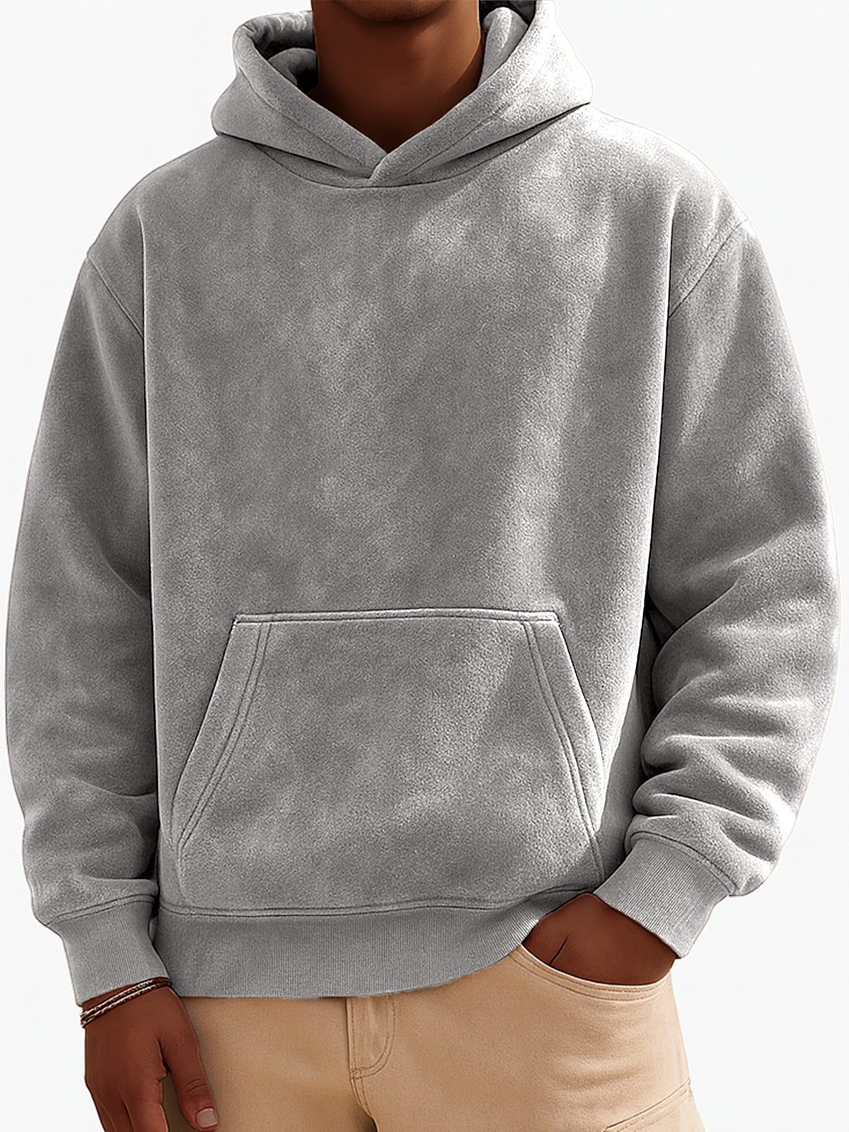Herren Vintage Wildleder-ähnlicher Abgenutzter Stil Hoodie-deurabatt