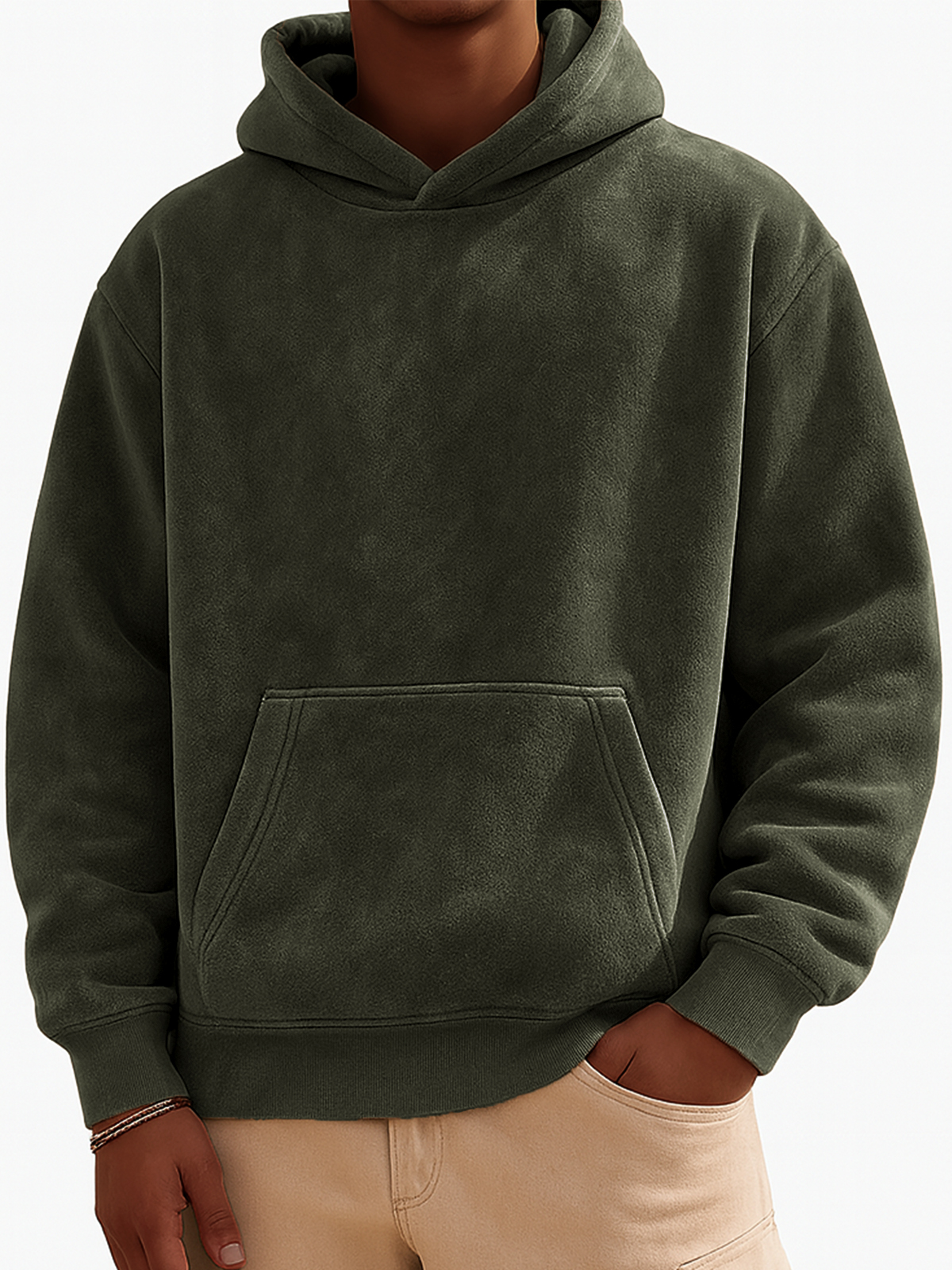 Herren Vintage Wildleder-ähnlicher Abgenutzter Stil Hoodie-deurabatt