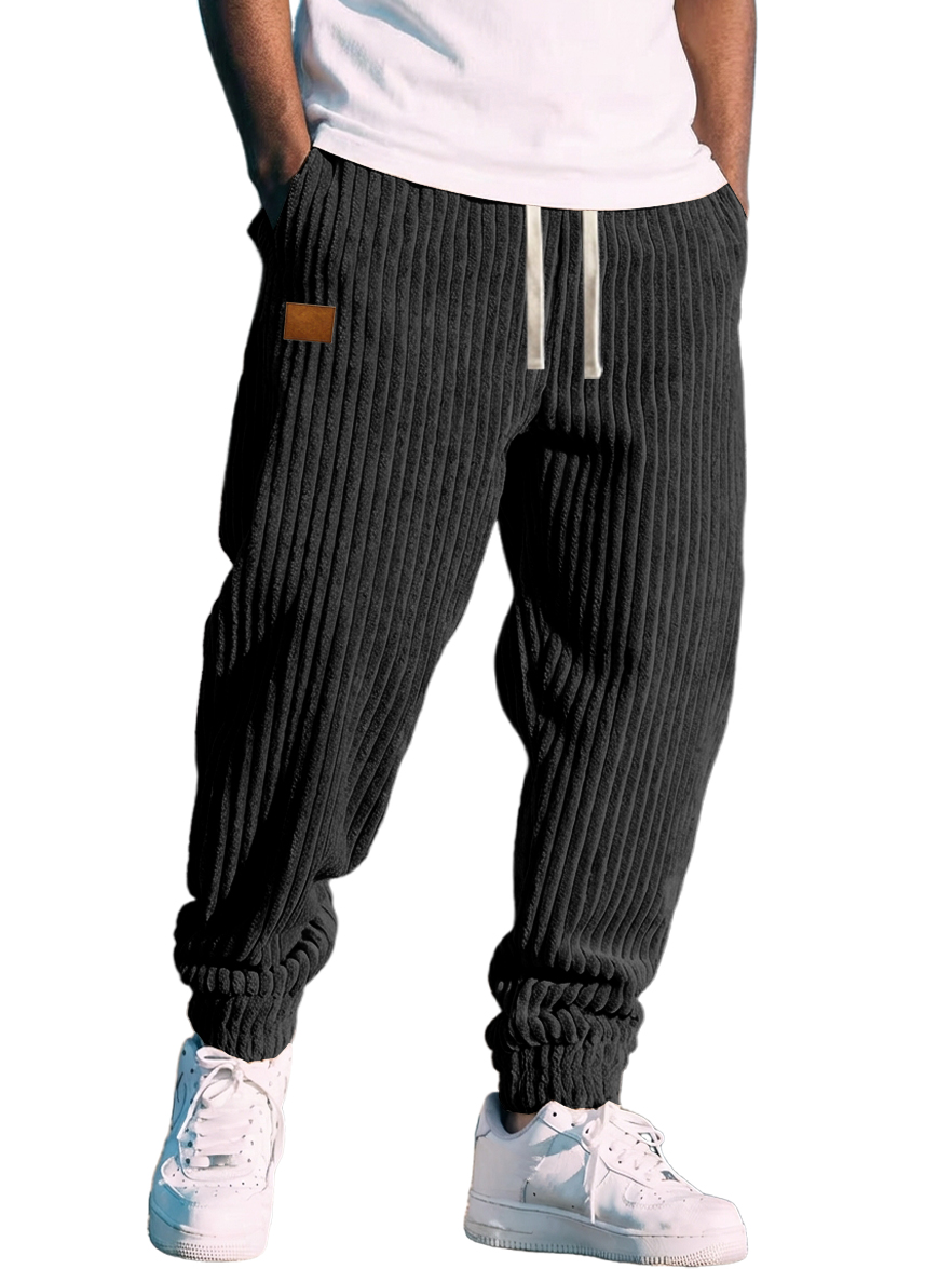 Retro-Jogginghose aus Cord für Herren mit Logostreifen-deurabatt