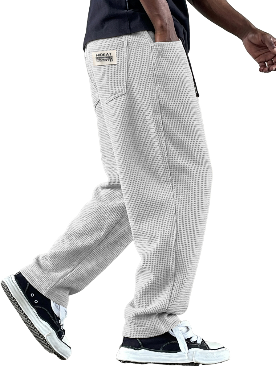 Herren Vintage Freizeit Multi-Taschen Waffelstoff Hose-deurabatt