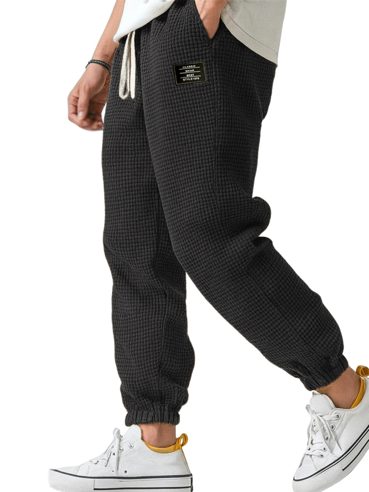Herren-Freizeithose mit Waffelstruktur-deurabatt