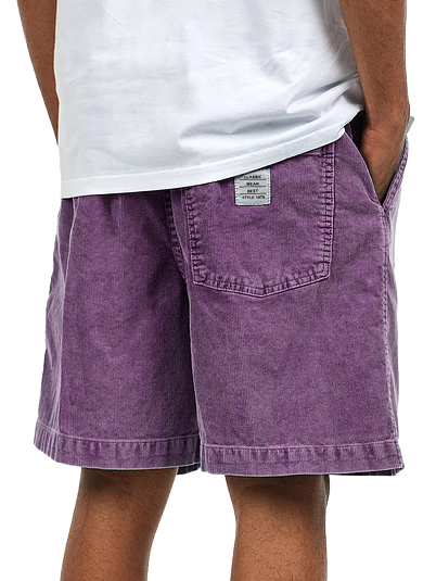 Herren Retro Distressed Corduroy Besticktes Logo Lockere Stretchbund Taschen Shorts-ZierMode