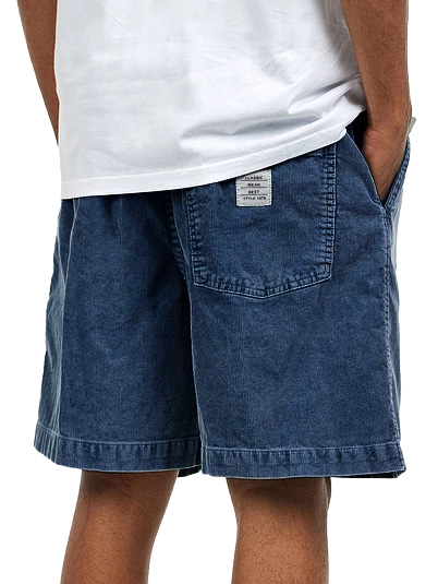 Herren Retro Distressed Corduroy Besticktes Logo Lockere Stretchbund Taschen Shorts-ZierMode