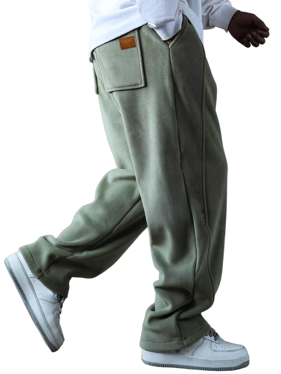 Herren Fleecegefütterte Verdickte Schlankmachende Mehrfachtaschenhose mit Kontrasthose-deurabatt