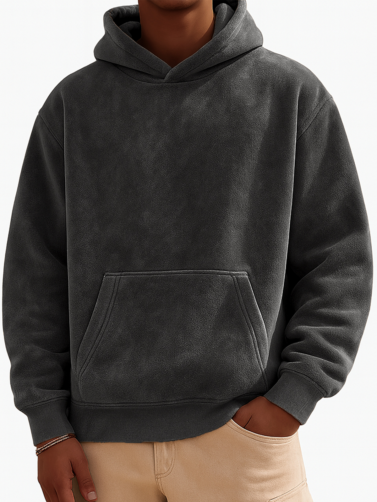 Herren Vintage Wildleder-ähnlicher Abgenutzter Stil Hoodie-deurabatt
