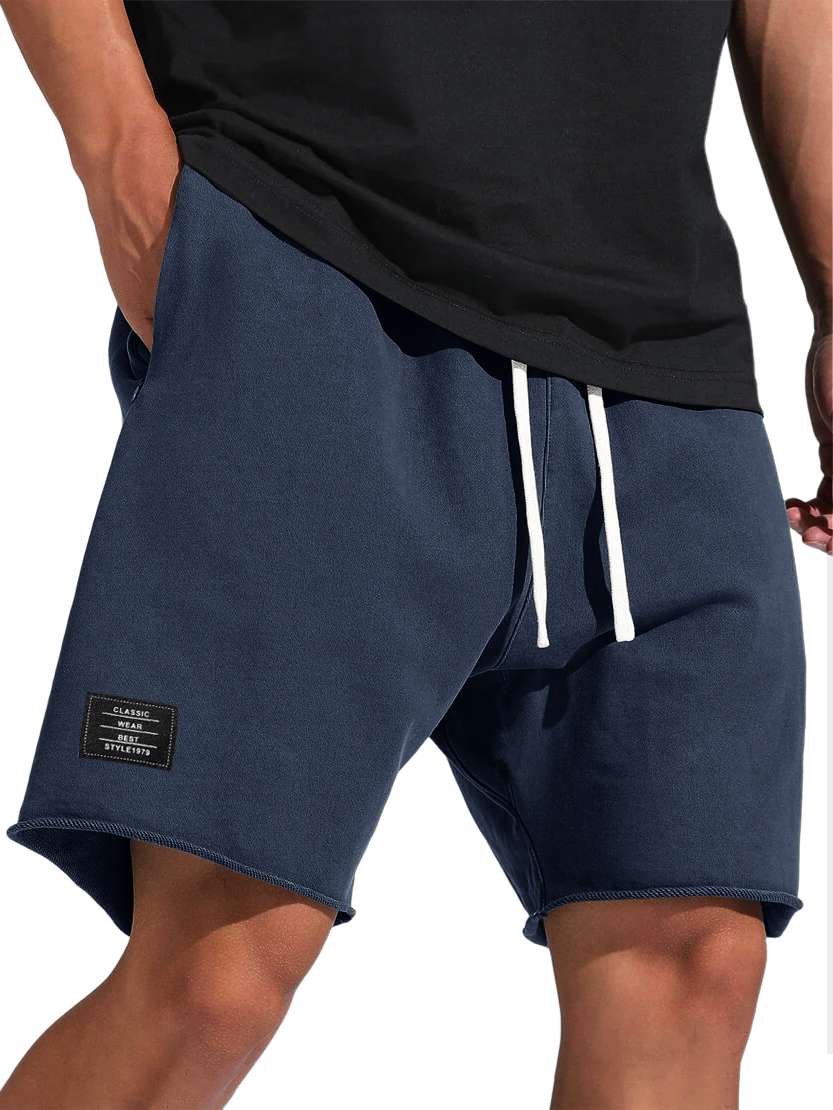Sportliche Herren-Shorts mit Taschen und Logo-ZierMode