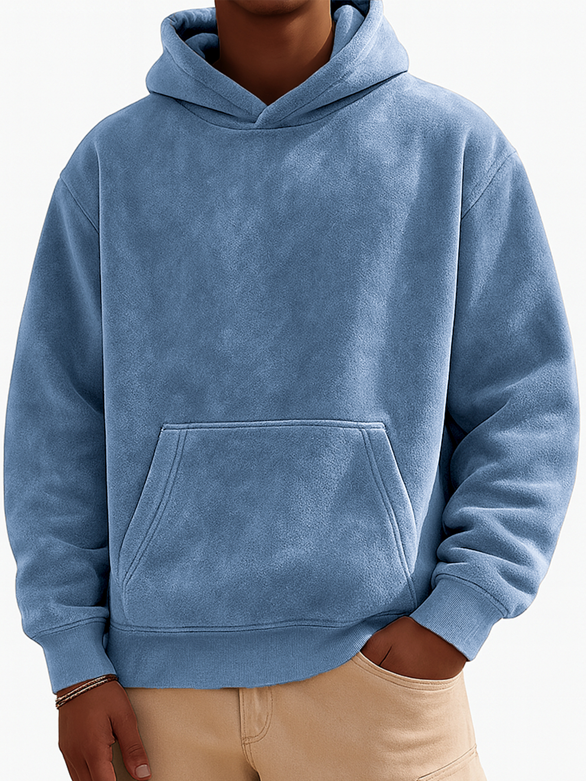 Herren Vintage Wildleder-ähnlicher Abgenutzter Stil Hoodie-deurabatt