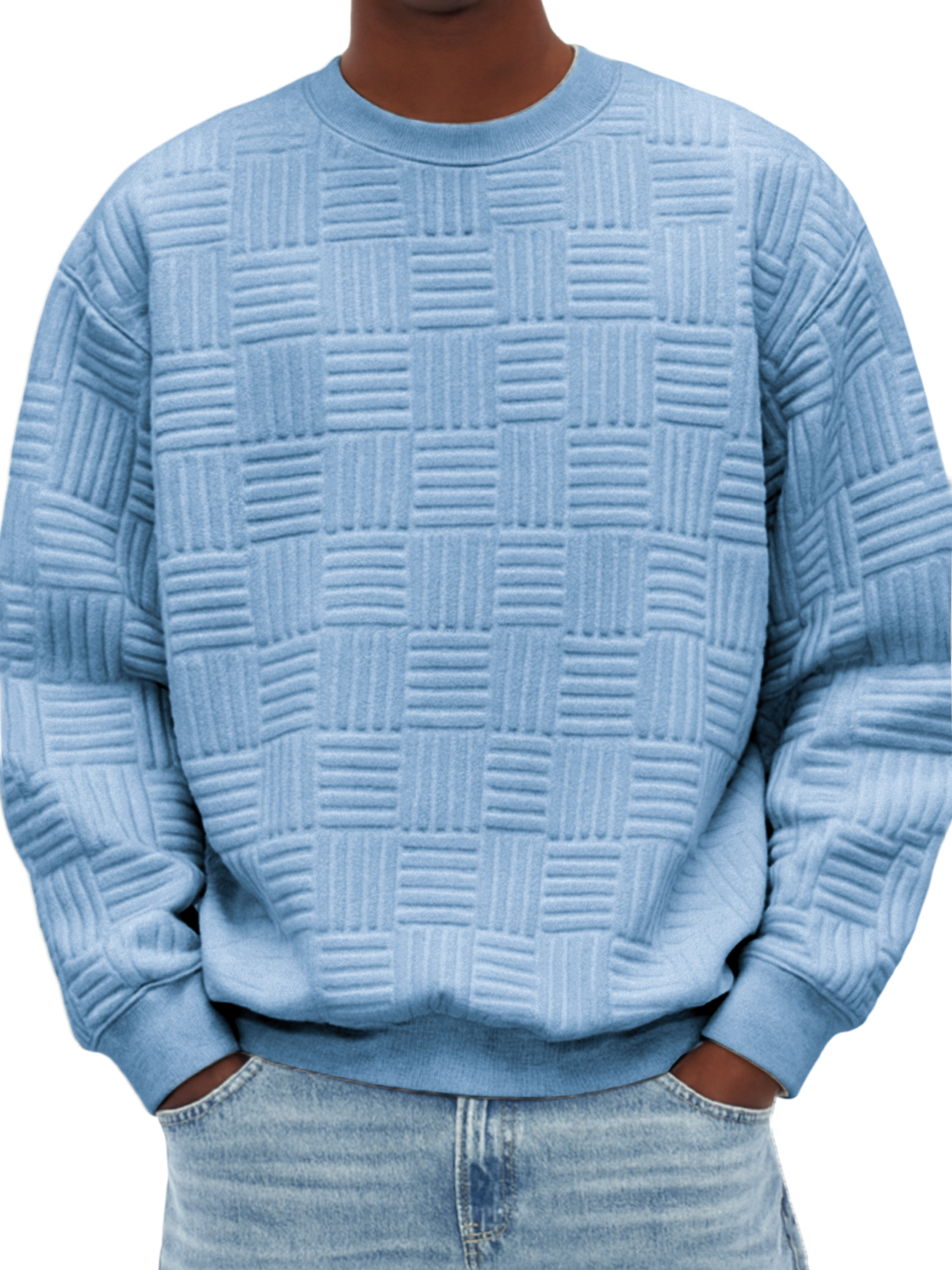 Stilvolles Herren-Sweatshirt mit Jacquard-Struktur-deurabatt