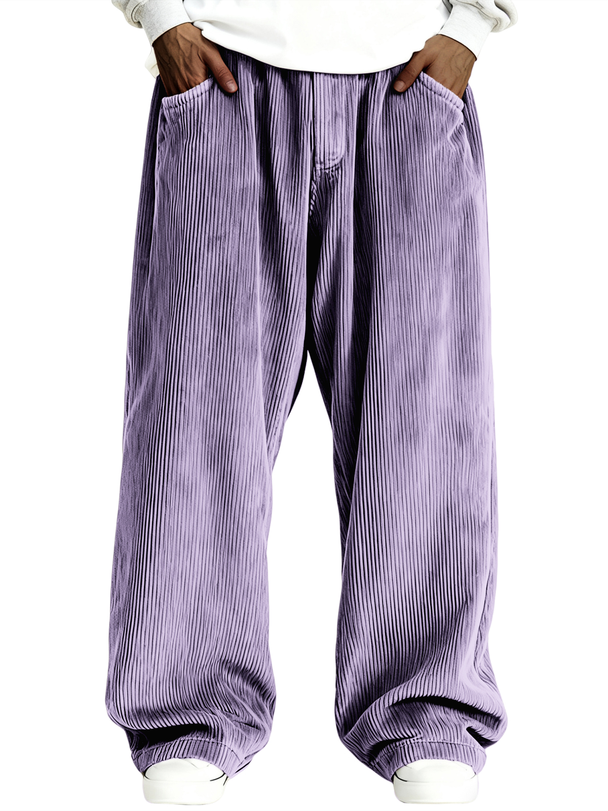 Herren einfache gerippte stilvolle Corduroy Freizeit-Hosen-deurabatt