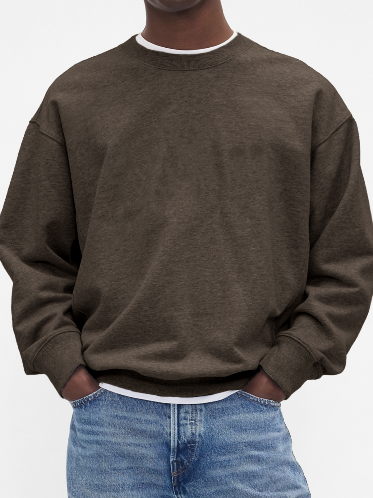 Stilvoller Basic-Pullover für Herren mit Rundhalsausschnitt-deurabatt