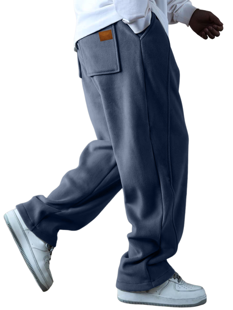 Herren Fleecegefütterte Verdickte Schlankmachende Mehrfachtaschenhose mit Kontrasthose-deurabatt
