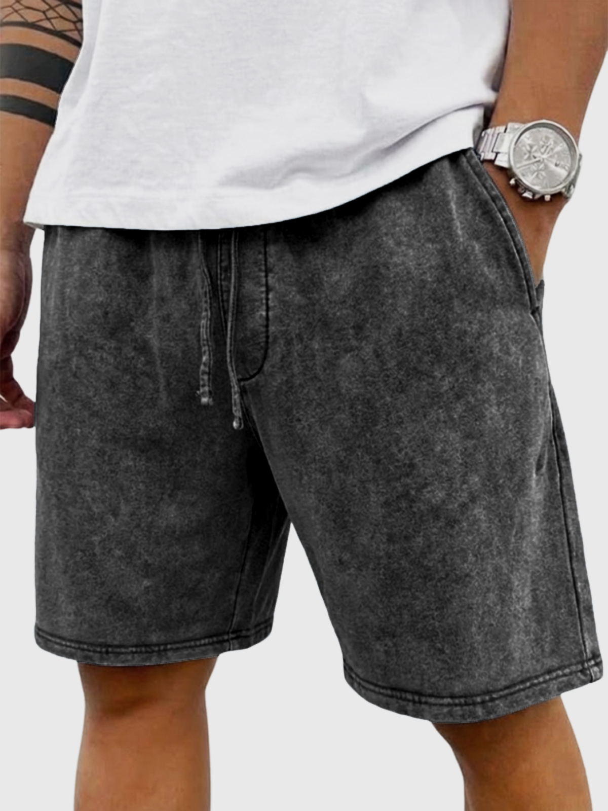 Herren Stilvolle Vintage Schwergewicht Baumwolle Freizeit Schnürshorts-ZierMode