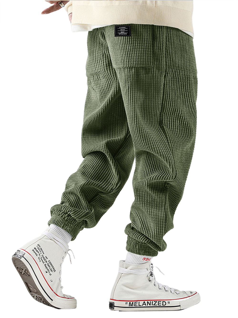 Herren Retro Freizeit Harem-Hosen Cord-Hosen Outdoor Bequeme Herren Lockere Jogging-Sporthosen-ZierMode
