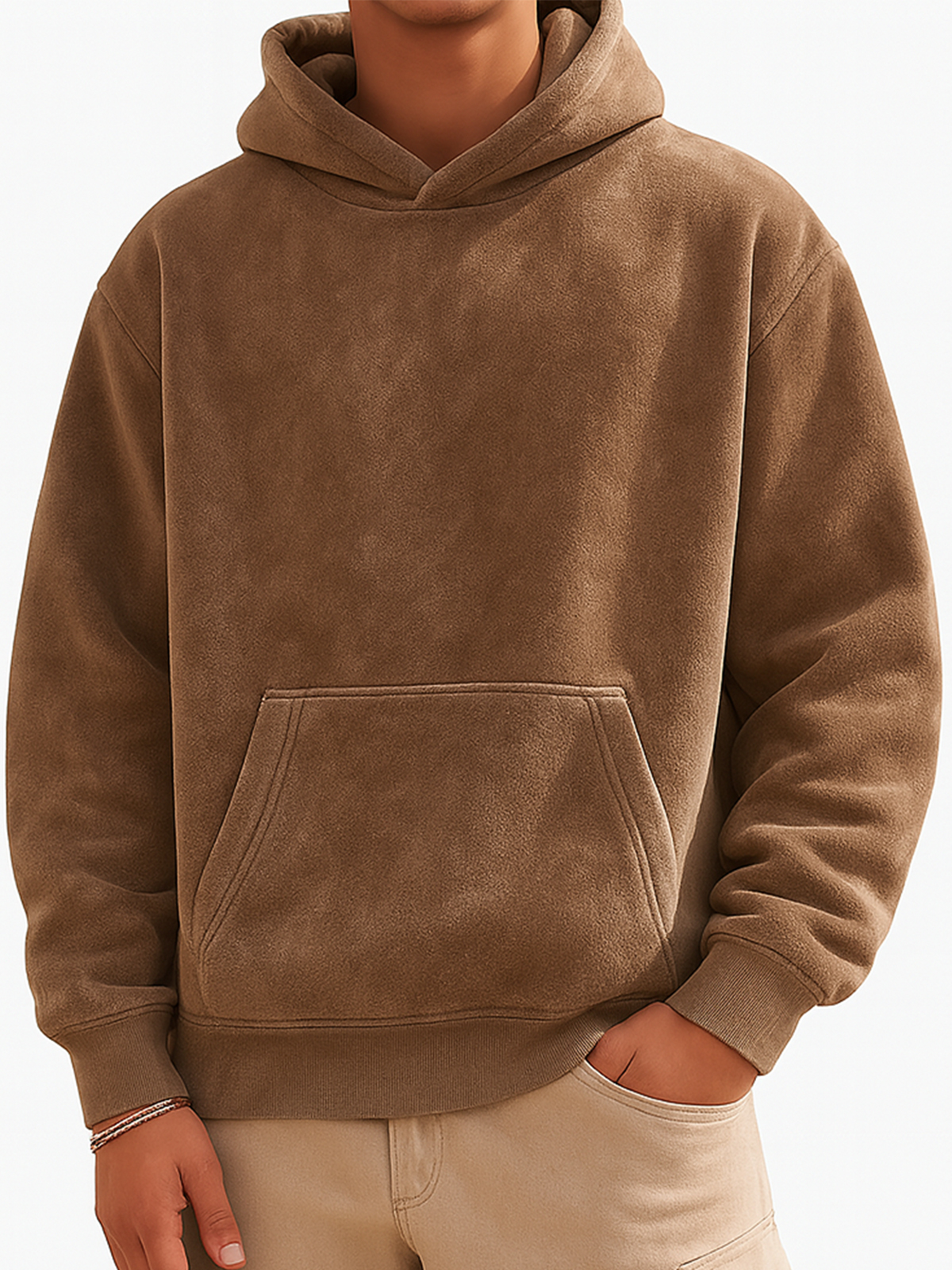 Herren Vintage Wildleder-ähnlicher Abgenutzter Stil Hoodie-deurabatt
