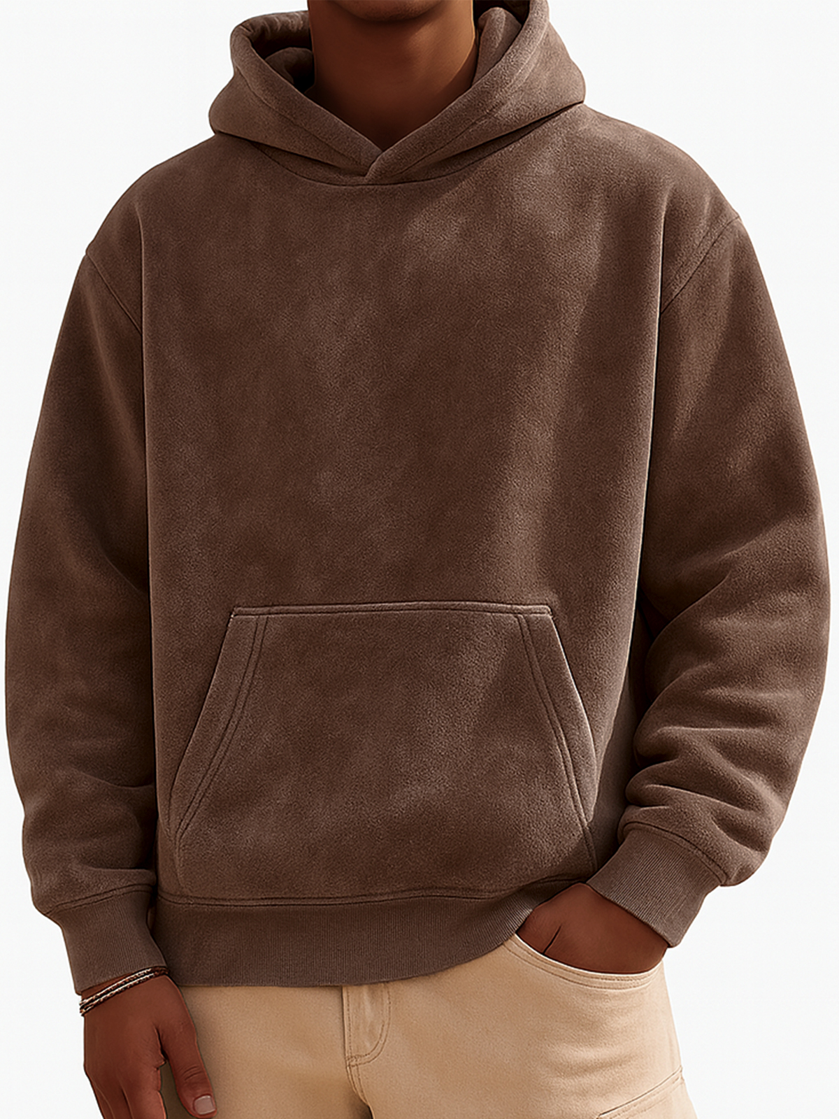 Herren Vintage Wildleder-ähnlicher Abgenutzter Stil Hoodie-deurabatt