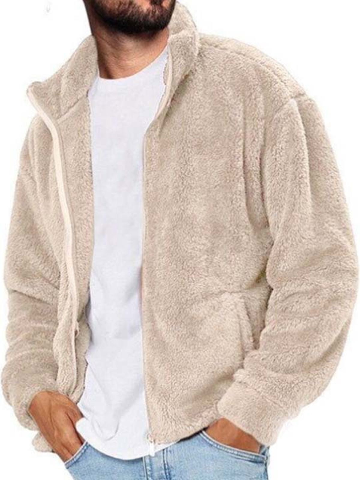 Herren-Polarfleecejacke in Unifarbe-deurabatt