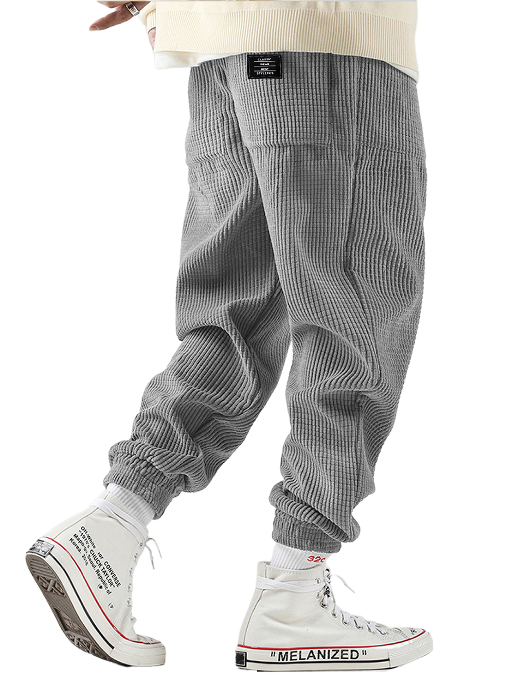 Herren Retro Freizeit Harem-Hosen Cord-Hosen Outdoor Bequeme Herren Lockere Jogging-Sporthosen-deurabatt