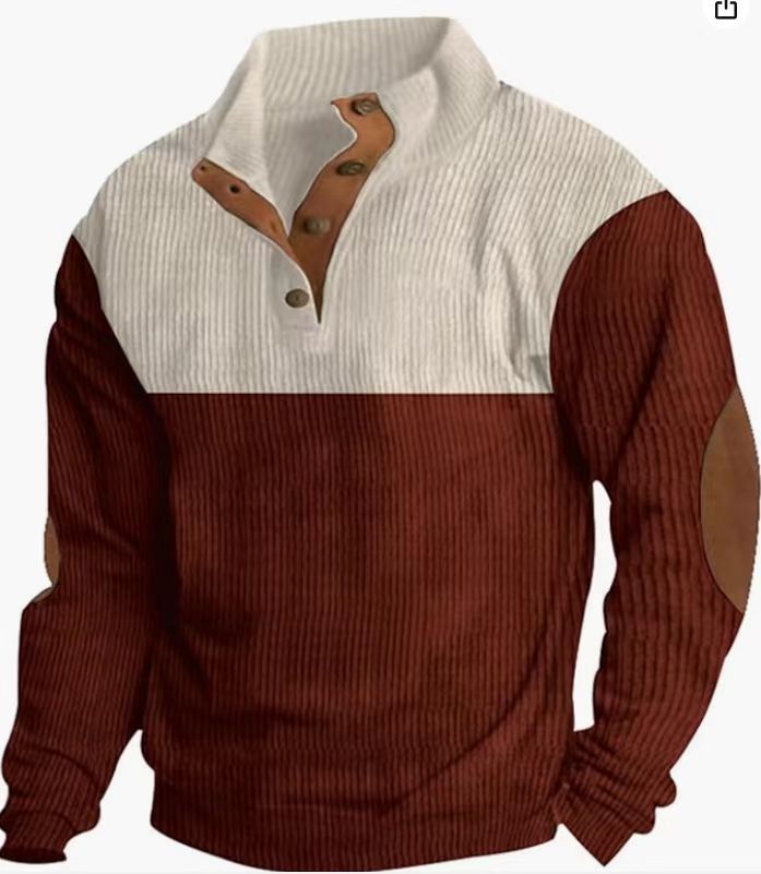 Lässiges Sweatshirt mit Stehkragen und langen Ärmeln für Herren-deurabatt
