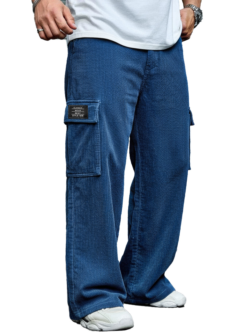 Herren Stilvolle Freizeit Corduroy Tasche Locker sitzende Arbeits Hose-deurabatt