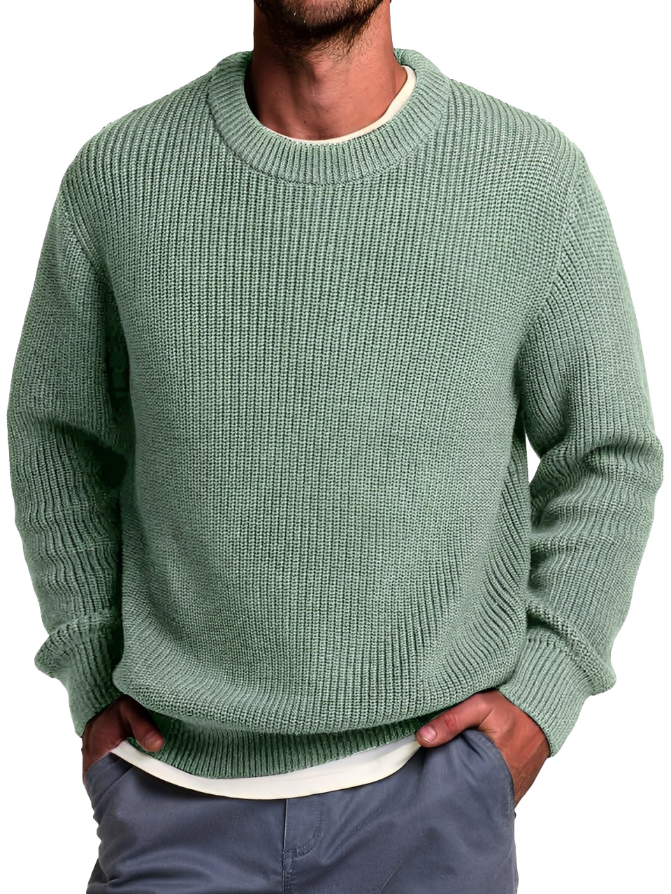 Einfacher und modischer Rundhals-Casual- und bequemer Pullover-deurabatt