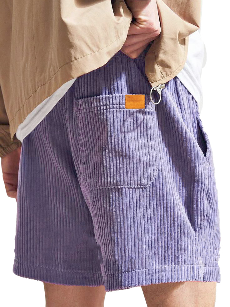 Herrenmode Freizeit Corduroy Logo Bestickte Shorts-ZierMode