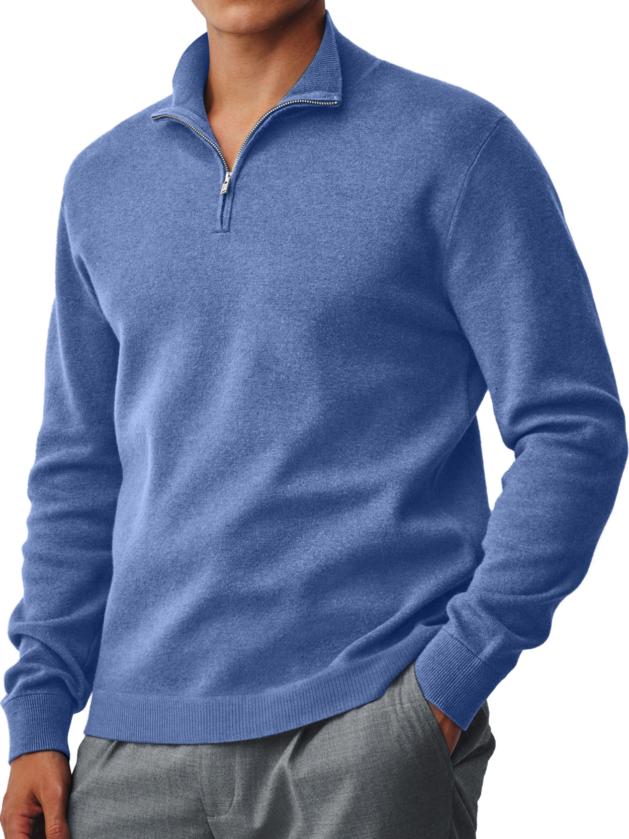 Herren-Strickpullover mit Kragen und Reißverschluss für jeden Tag-deurabatt