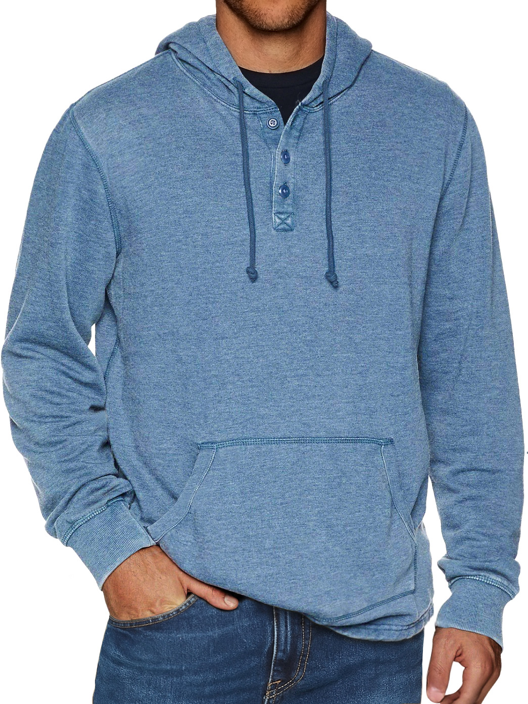 Herren-Alltags-Kapuzenpullover mit Knopfleiste-deurabatt