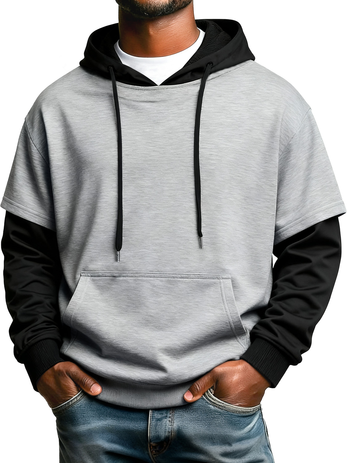 Zweiteiliger Herren-Freizeit-Kapuzenpullover-deurabatt