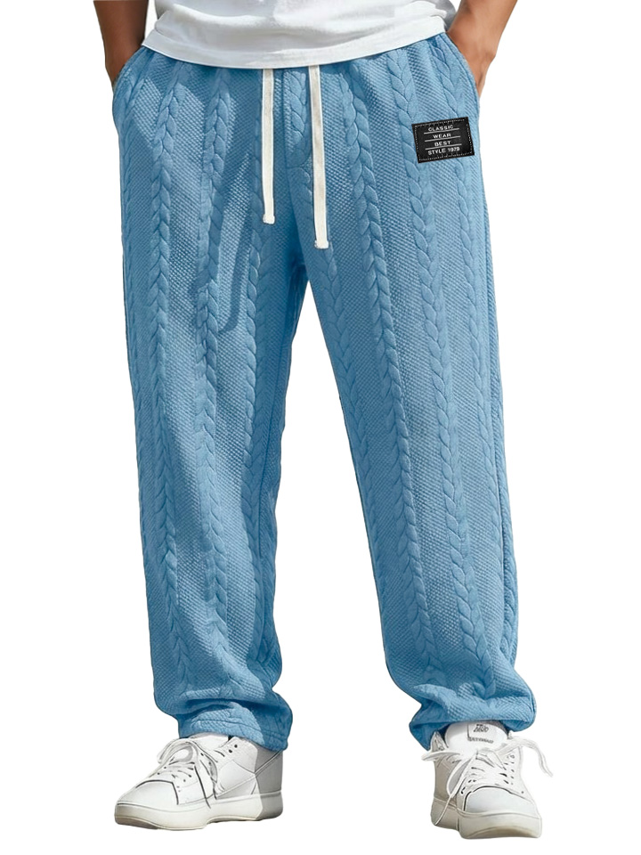 Herren Mode Freizeit Jacquard Stoff Locker sitzende Taschenhose-deurabatt