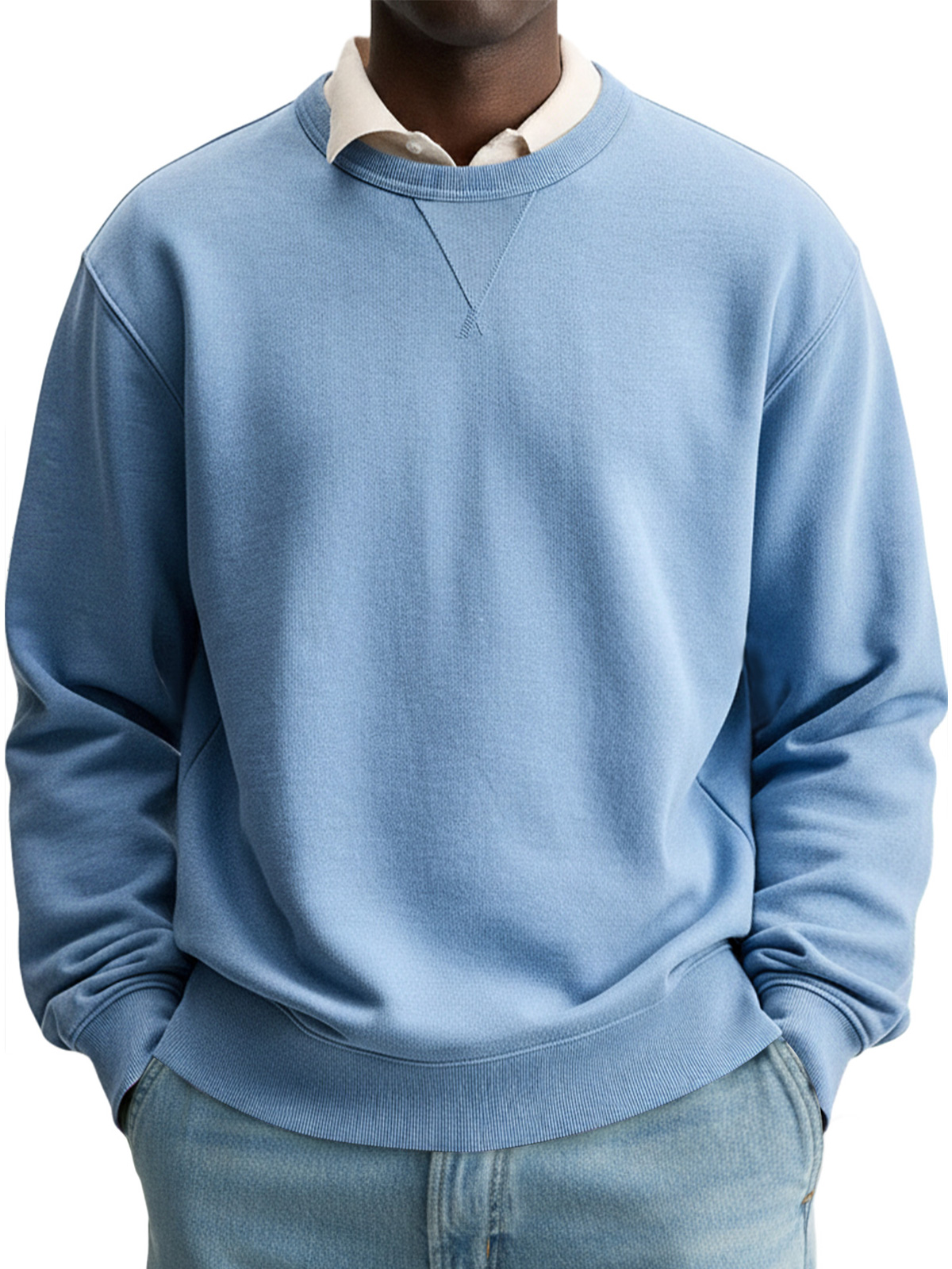 Herren Einfacher Rundhalsausschnitt Lässiger Bequemer Einfarbiger Sweatshirt-deurabatt