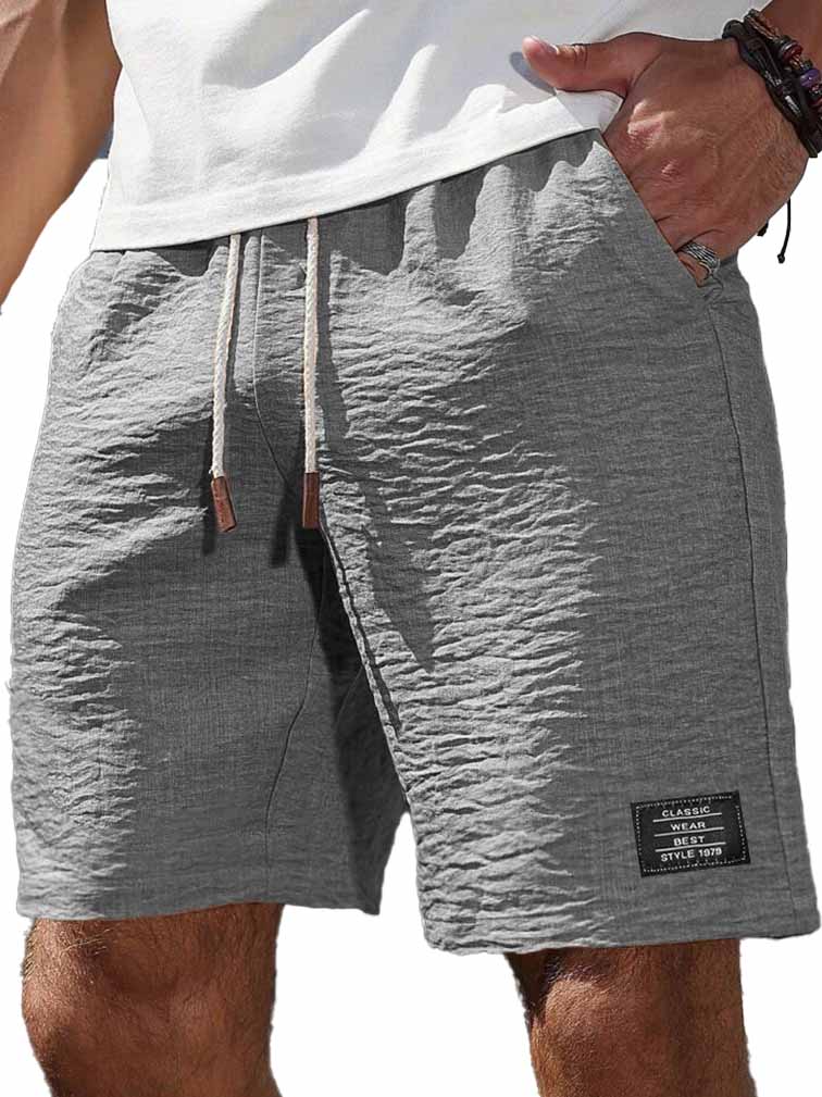Herrenmode Freizeit tägliche Textur Stoff besticktes Logo Taschen Shorts