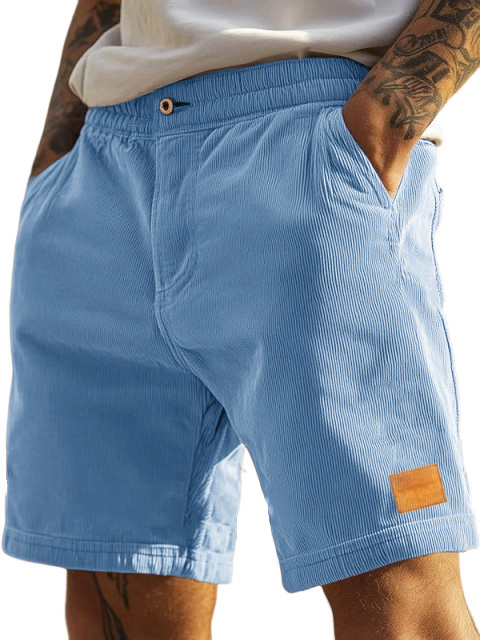 Herrenmode Shorts mit elastischem Bund und gesticktem Logo-ZierMode