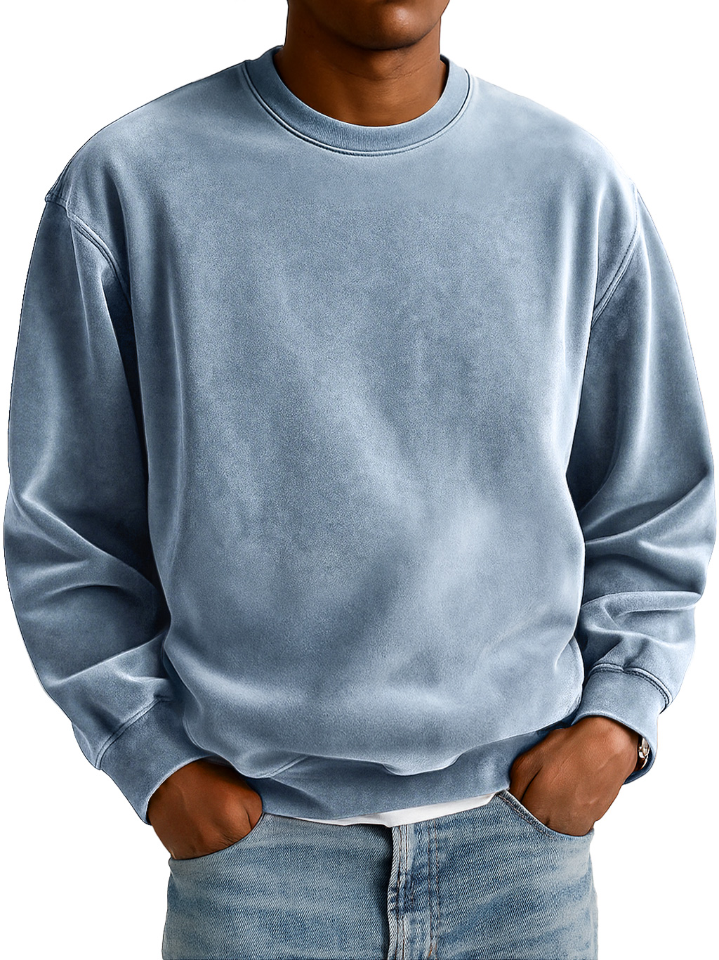 Herren Alltag Wildleder Rundhals Freizeit Komfort Sweatshirt-deurabatt