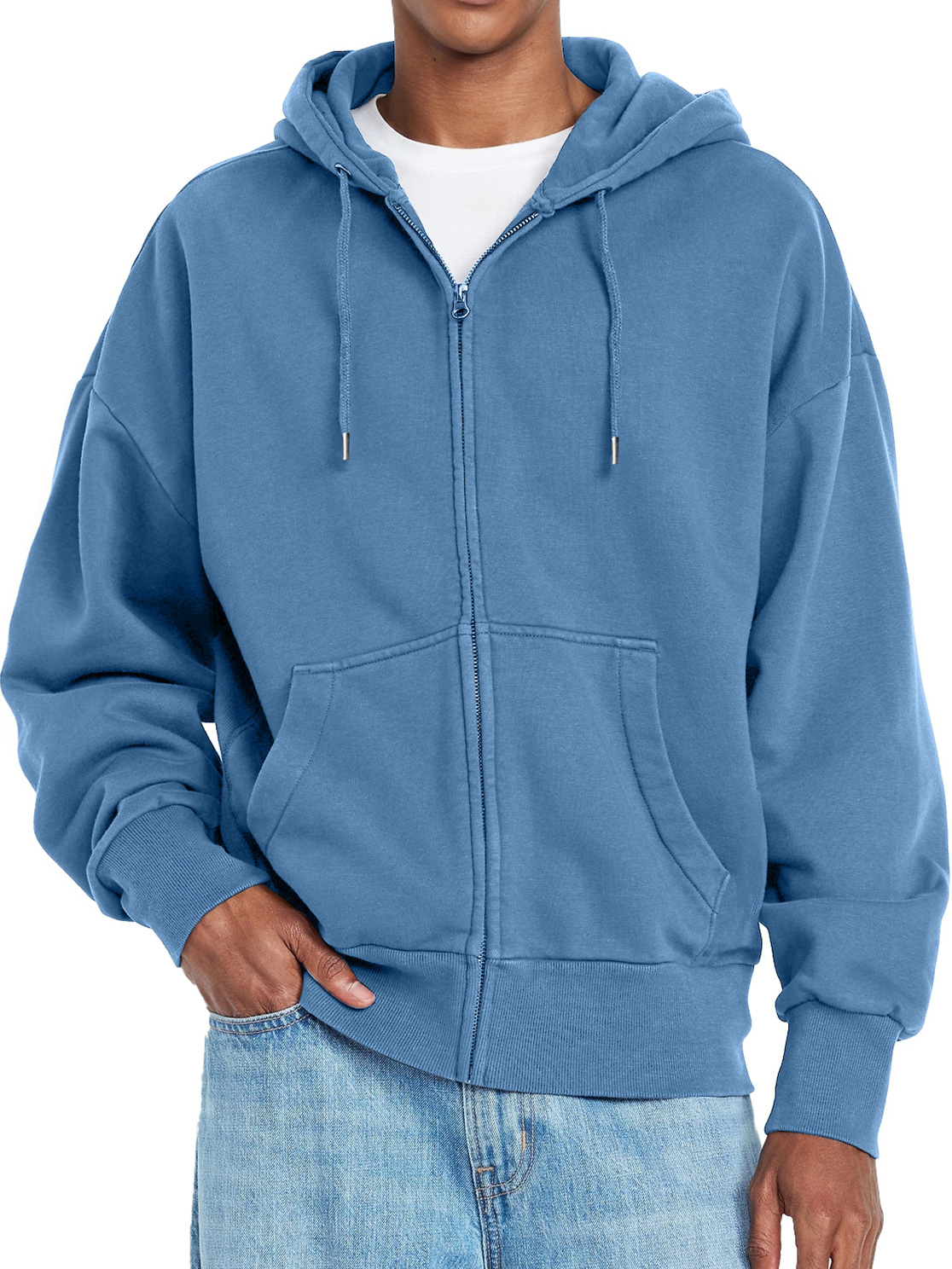 Schlichte, lässige Herren-Kapuzenjacke mit Reißverschluss-deurabatt