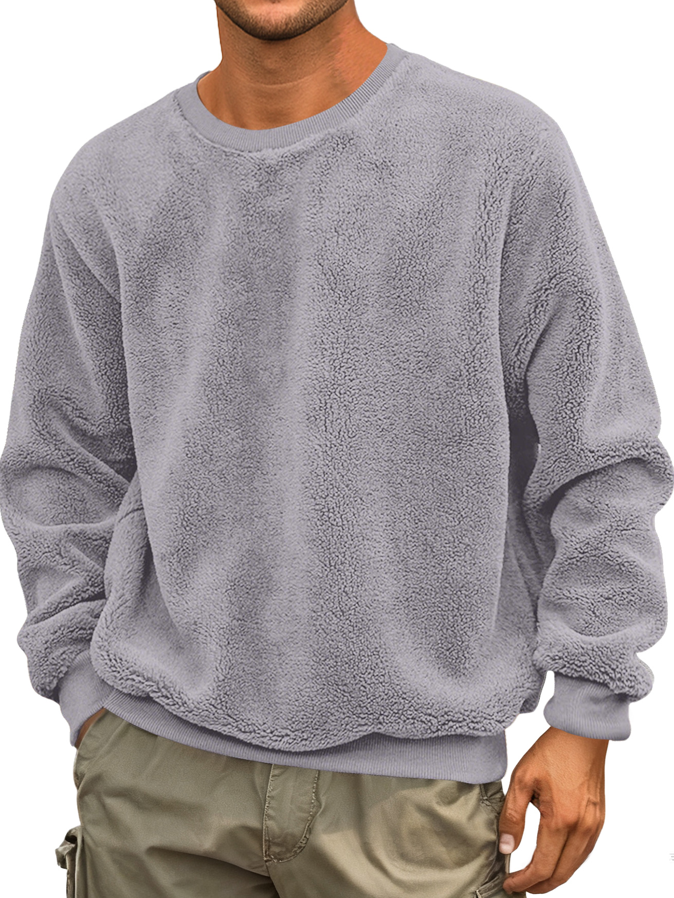 Herren Rundhals Doppelgesicht Samt Einfach Lässig Sweatshirt-deurabatt
